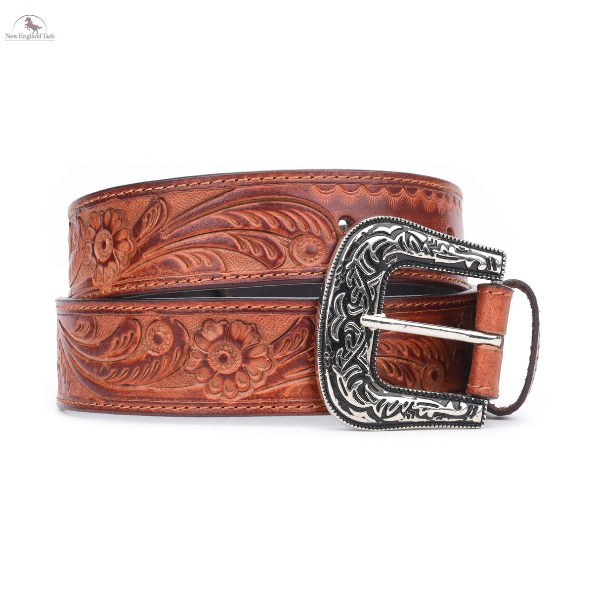 Western Leather Belt - Floral Tooled - Full Grain – NewEngland Tack