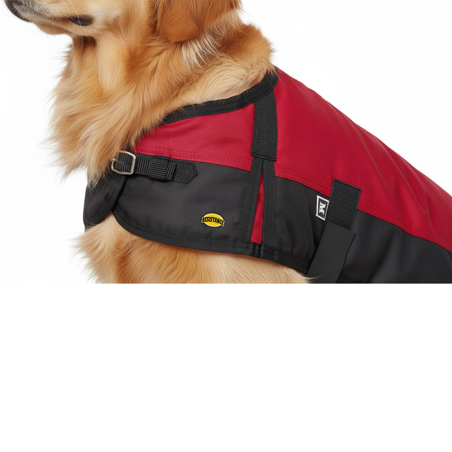 Resistance 600D Dog Blanket with Shoulder Gusset & Quick Grip Belly Band - 50 GSM fill