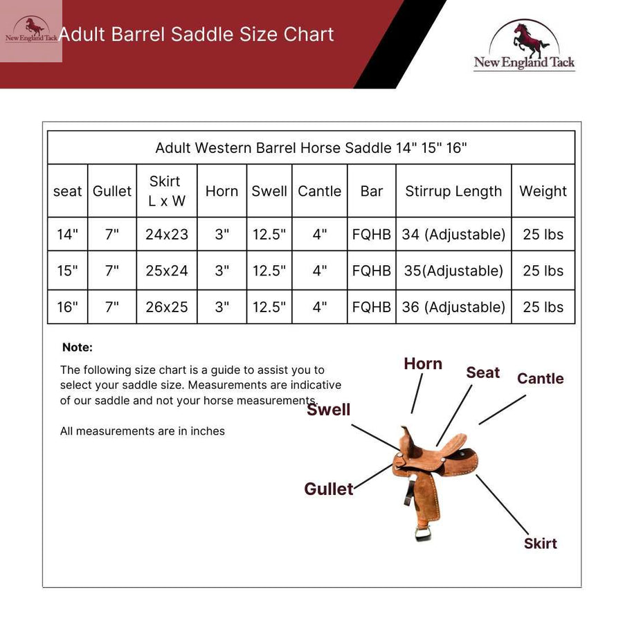 Adult Rugged and Stylish Roughout Horse Barrel Saddle with Suede Seat NewEngland Tack