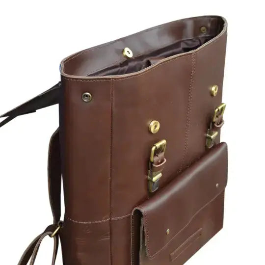 Casual Leather Backpack For Men & Women, Handcrafted Top Grain Leather Backpack, Unisex Lightweight Daily Backpack,Brown Backpack For Laptop - NewEngland Tack