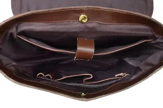 Casual Leather Backpack For Men & Women, Handcrafted Top Grain Leather Backpack, Unisex Lightweight Daily Backpack,Brown Backpack For Laptop - NewEngland Tack