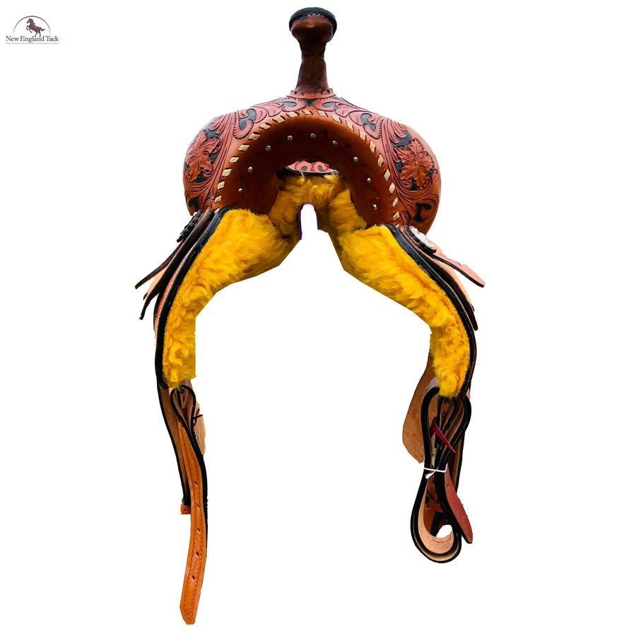 Resistance Western Floral Tooled Leather Hard Seat Saddle NewEngland Tack