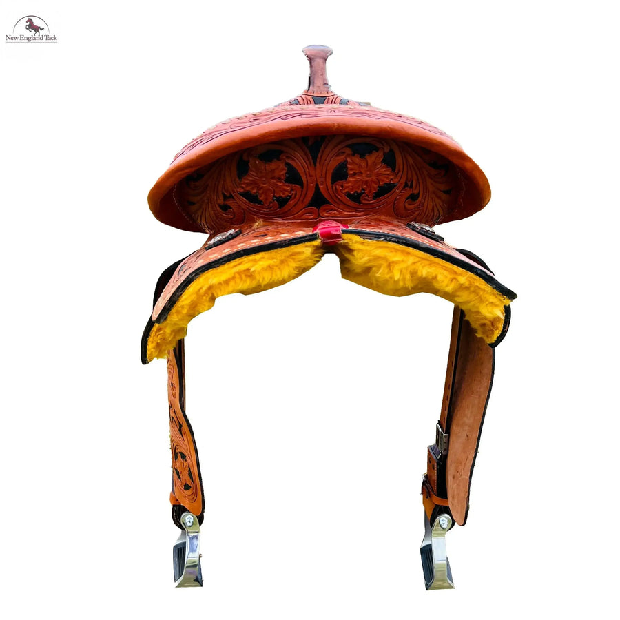 Resistance Western Floral Tooled Leather Hard Seat Saddle NewEngland Tack