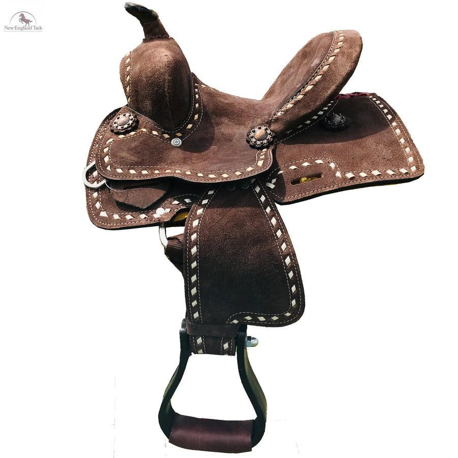 Copy of Resistance Western Pleasure Trail Rough Out Buck Stitched All Size Both Adults & Kids Western Horse Saddle With Suede Seat NewEngland Tack