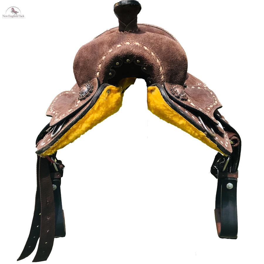 Copy of Resistance Western Pleasure Trail Rough Out Buck Stitched All Size Both Adults & Kids Western Horse Saddle With Suede Seat NewEngland Tack
