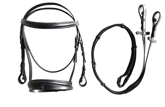 Dressage Bridle - Premium Quality Leather with Stainless steel Hardware - NewEngland Tack