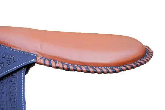 Exercise Racing Horse Saddle - Leather - Black Flap with Tan Seat - NewEngland Tack