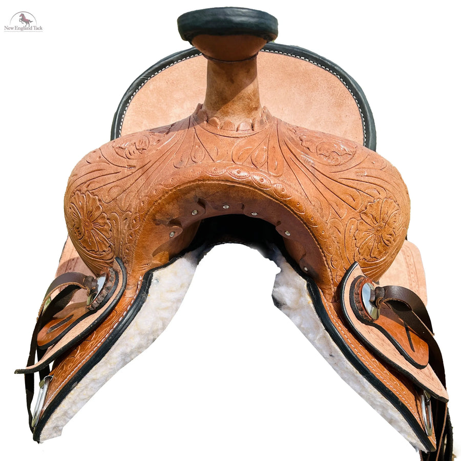 Genuine New Western Leather Youth Child Horse Pony Ranch Saddle Floral Tooled NewEnglandTack