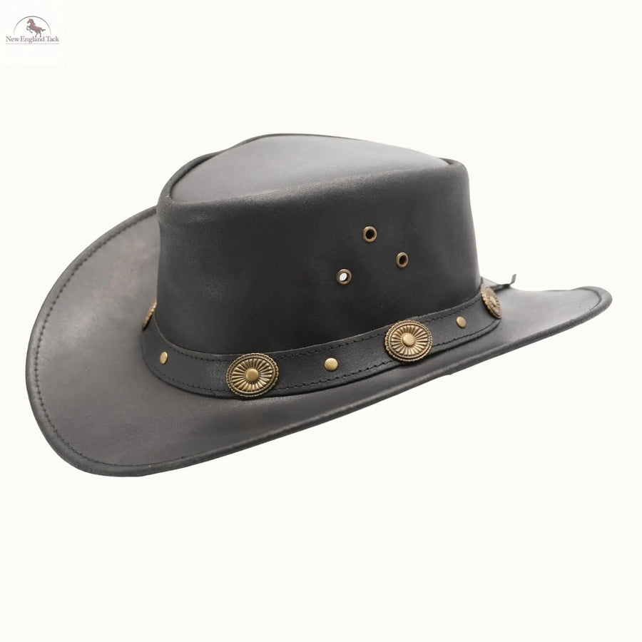 Leather Cowboy hat Genuine leather Hat Wide Brim western Hat Men Aussie style NewEngland Tack