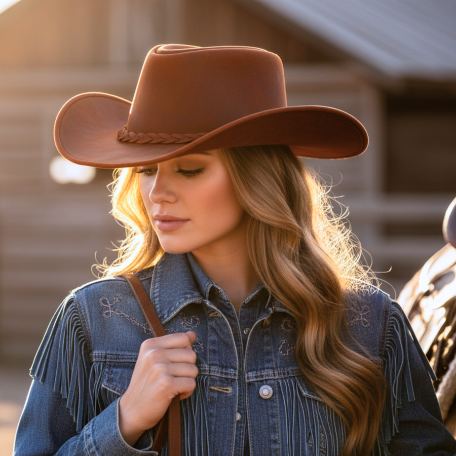 RESISTANCE Premium Full Grain Australian Style Leather Cowboy Hat | Shapeable Outback Hat for Men and Women