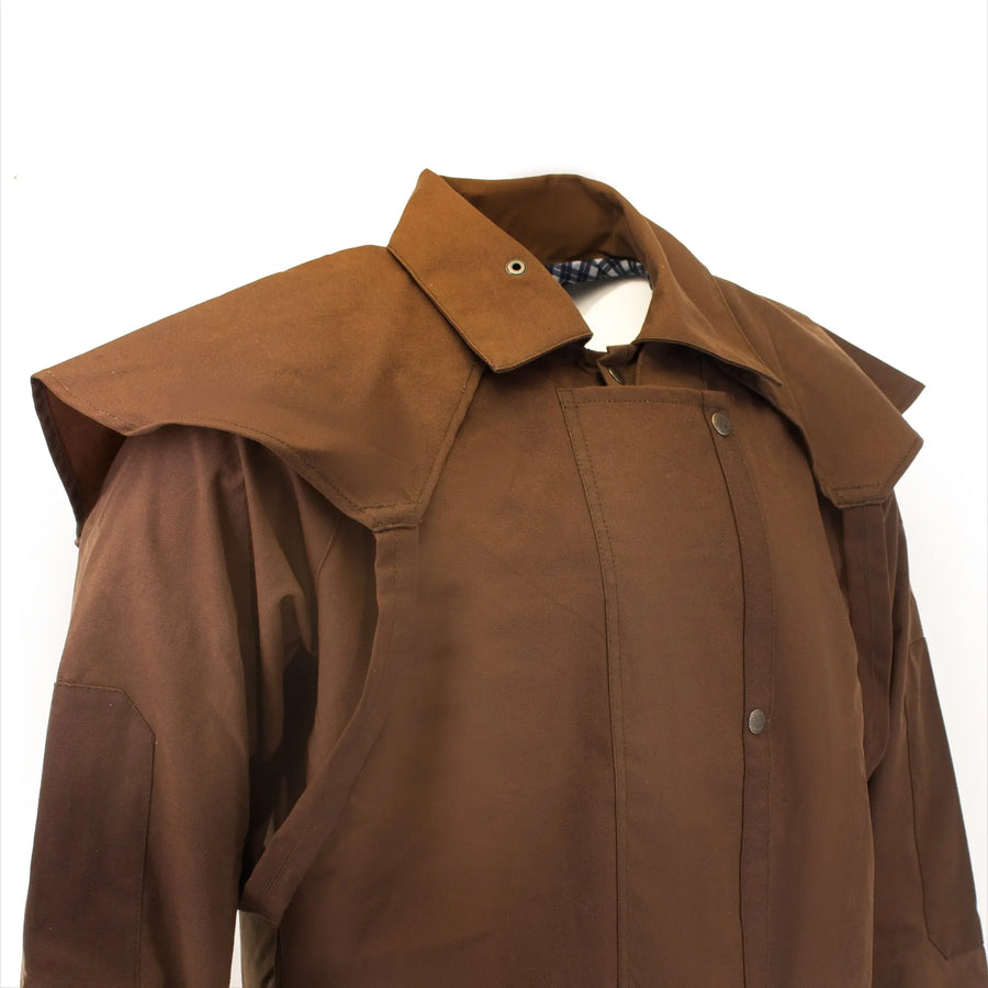 Oilskin Cotton Western Short Duster Jacket | Waterproof Breathable Long Sleeves 3/4 Length Duster - NewEngland Tack