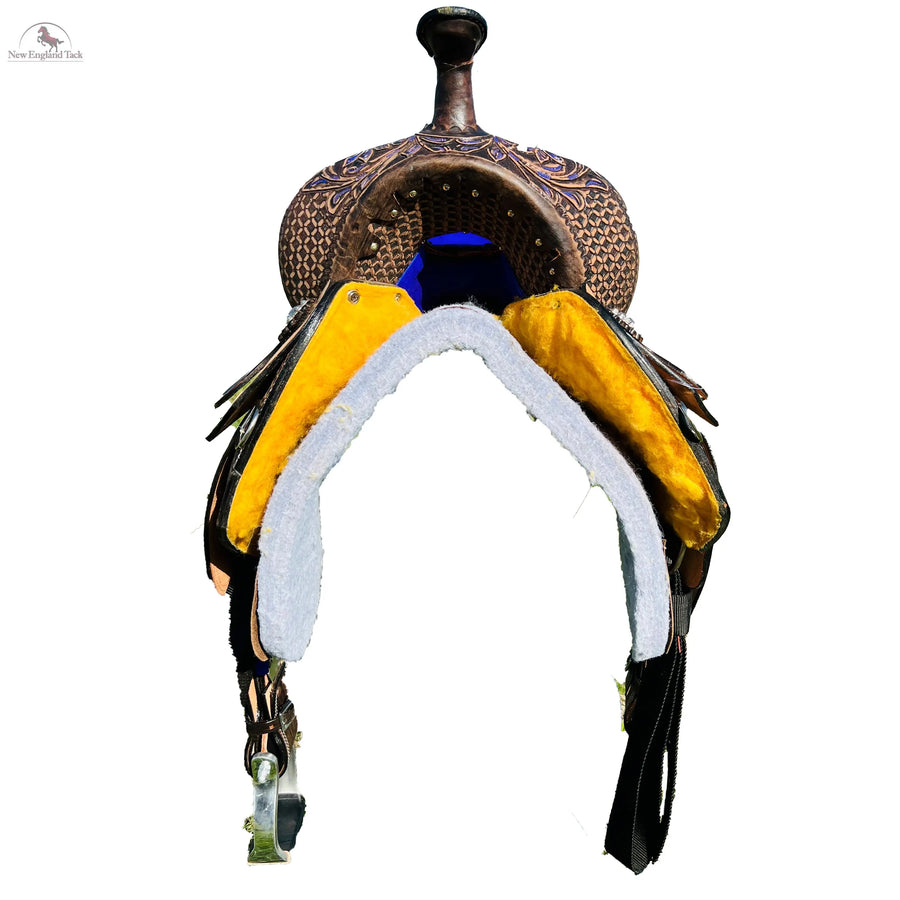 Premium Leather Western Barrel Saddle with Intricate Tooling NewEngland Tack