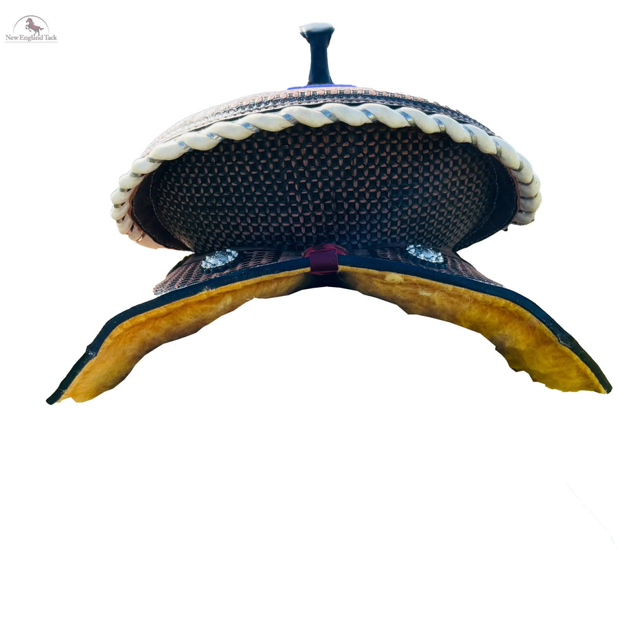 Premium Leather Western Barrel Saddle with Intricate Tooling NewEngland Tack