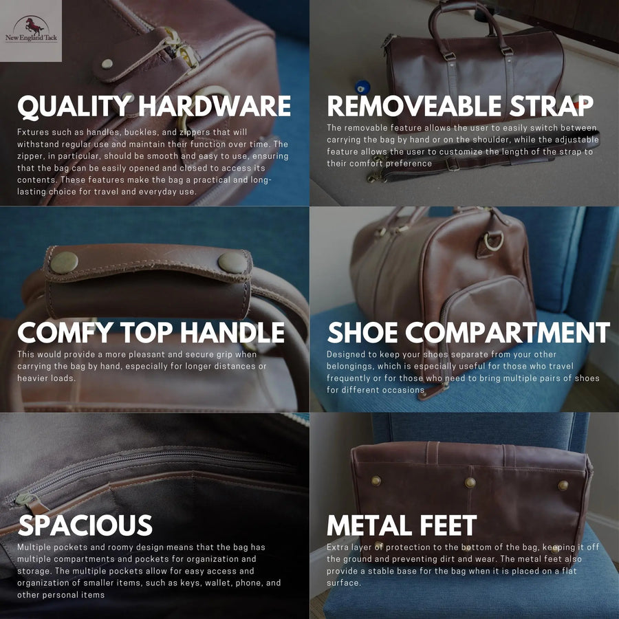 RESISTANCE Leather Duffle Bag - Perfect for Weekend Getaways NewEnglandTack