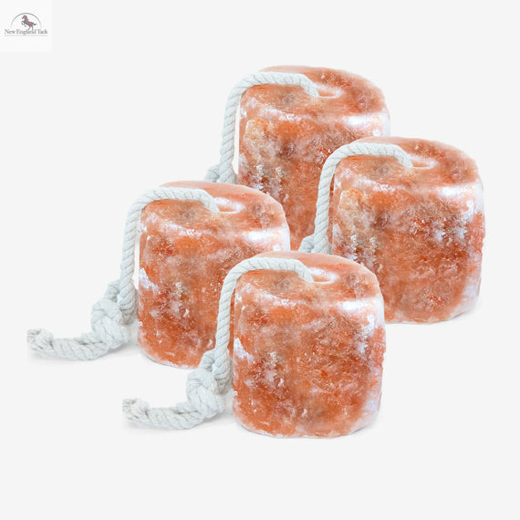 RESISTANCE Pink Himalayan Salt Lick Block with Rope for Horses, Cattle, Deer, Goats, and Livestock - 2 Lbs (Each Block Weight) NewEngland Tack