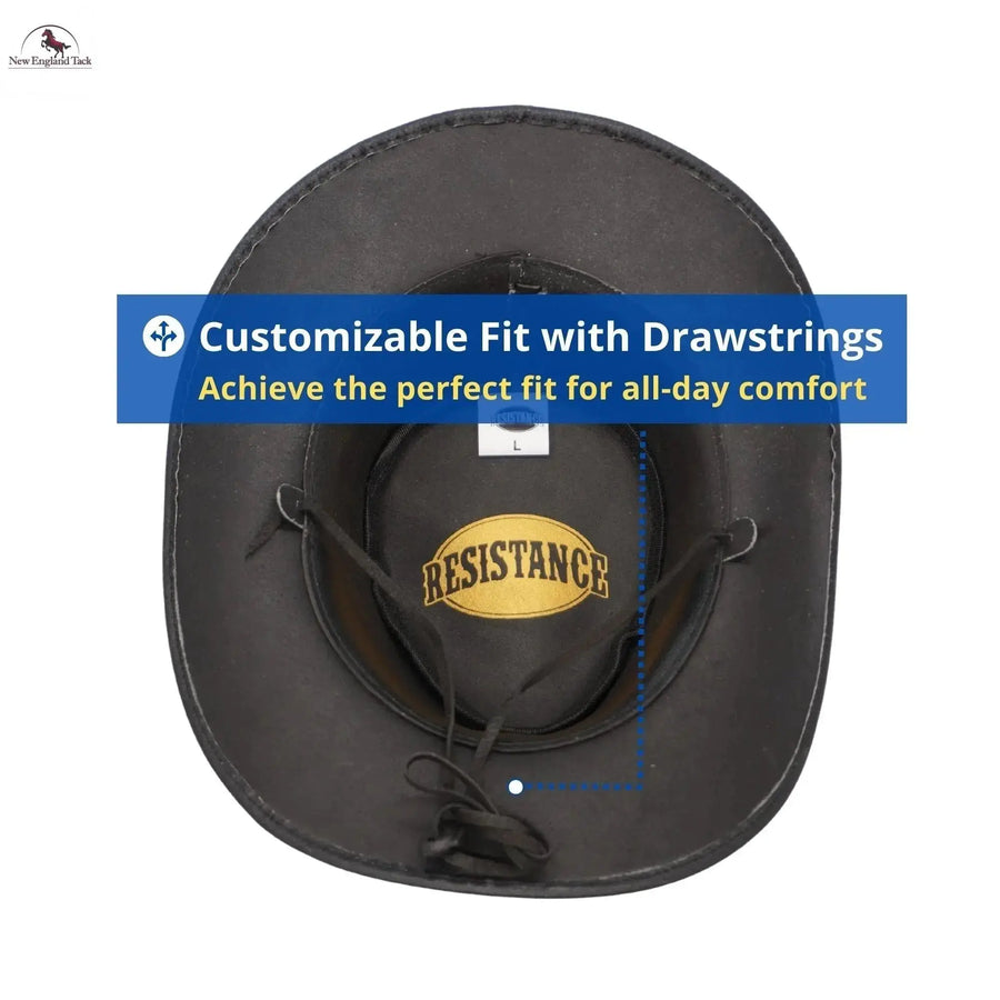 Premium Australian Style Leather Cowboy Hat | Shapeable Outback Hat for Men and Women NewEngland Tack
