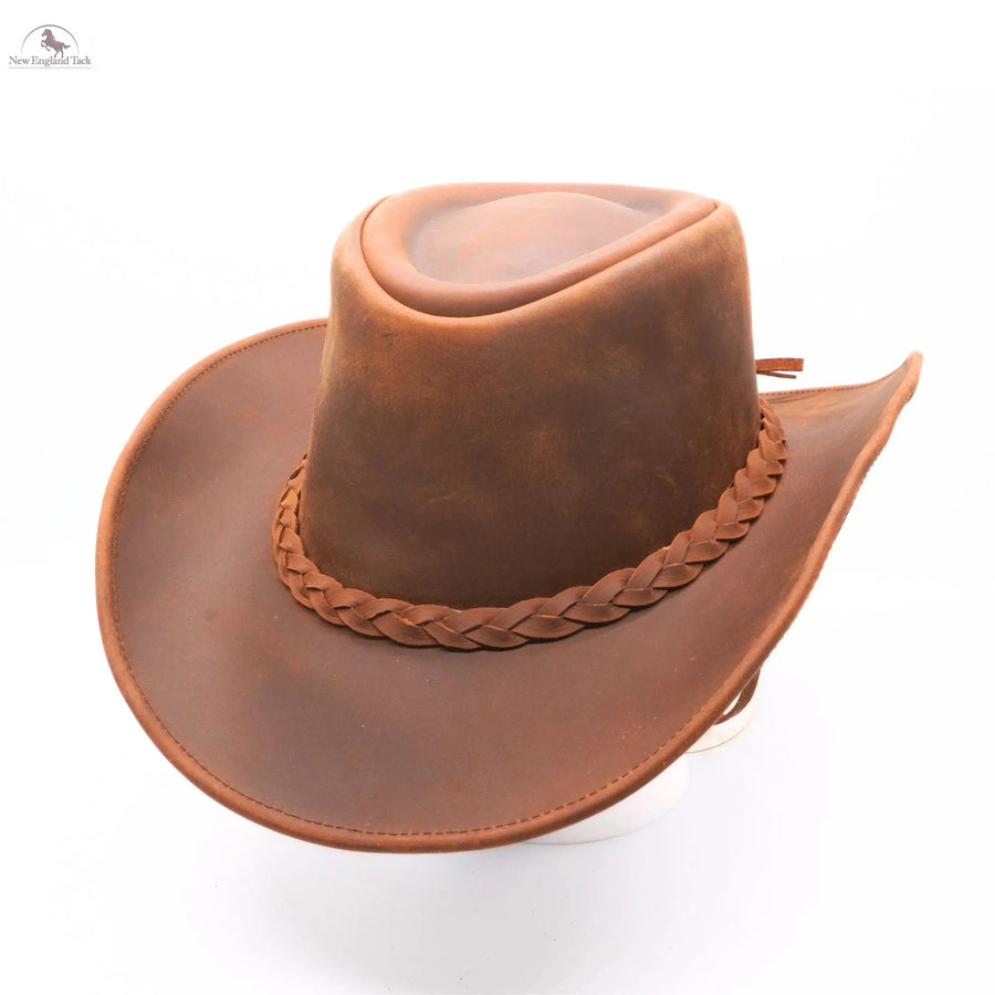 RESISTANCE Premium Full Grain Australian Style Leather Cowboy Hat | Shapeable Outback Hat for Men and Women NewEngland Tack