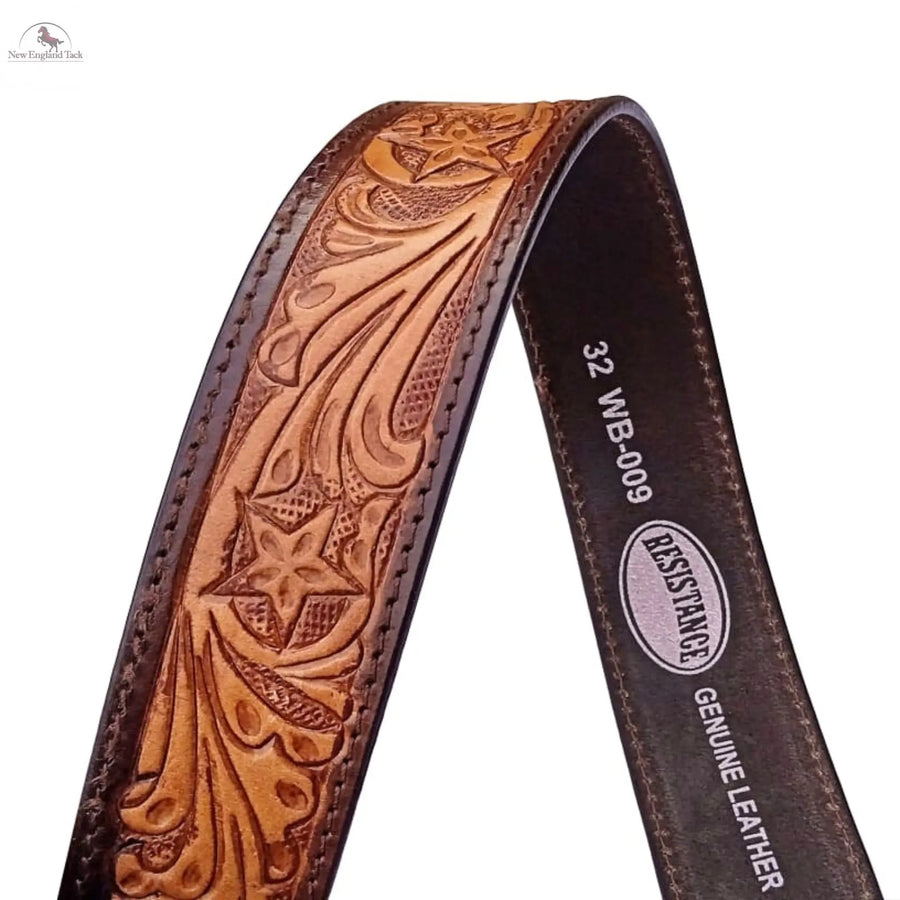 RESISTANCE Western Cowboy Cowgirl Belts For Women With Big Buckle, Plus Size Women's Brown Western Belt NewEngland Tack