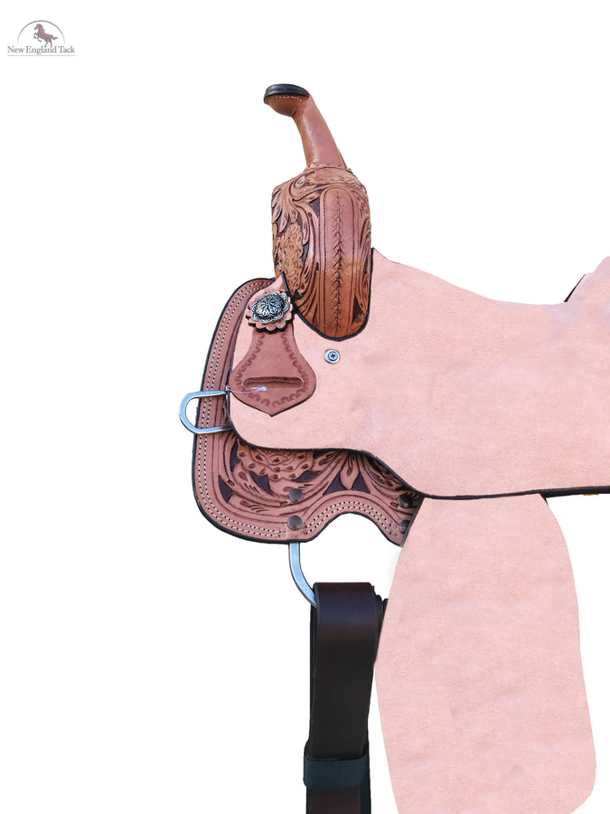 Resistance Adult Western Horse Barrel Saddle With Floral Tooled Available in 14" 15" 16" NewEngland Tack