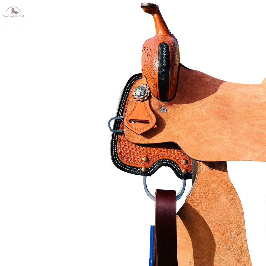 Resistance Basket weave Tooled Roughout Barrel Western Saddle NewEngland Tack