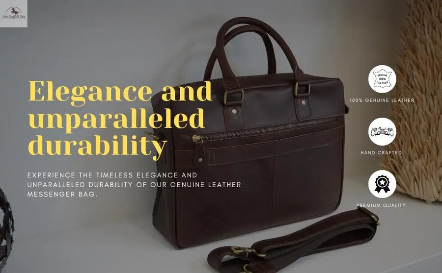 Resistance Full Grain Men Leather Messenger Bag, Handmade Shoulder Bag, Crossbody Work Bag, Briefcase For Laptop NewEnglandTack