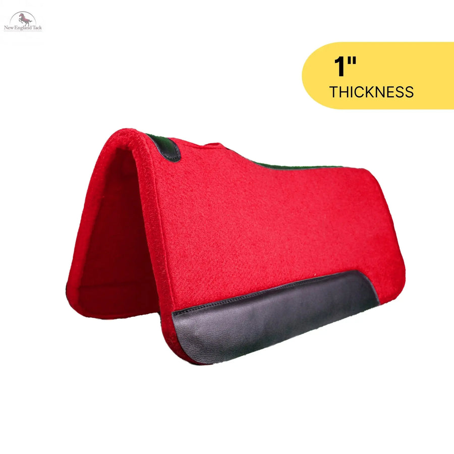 Resistance Handcrafted 31” x 32” Synthetic Felt Performance Saddle Pad with Wear Leathers for Horse Saddle, Handmade Long Lasting Felt Saddle Pad for Horse Available in 1" Thickness Newenglandtack