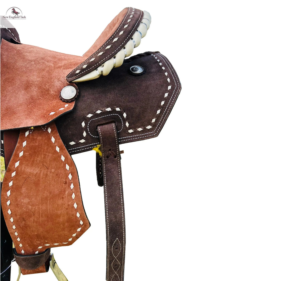 Resistance Kids-Youth Western Horse Barrel Saddle, Rawhide Cantle 12" 13" - NewEngland Tack