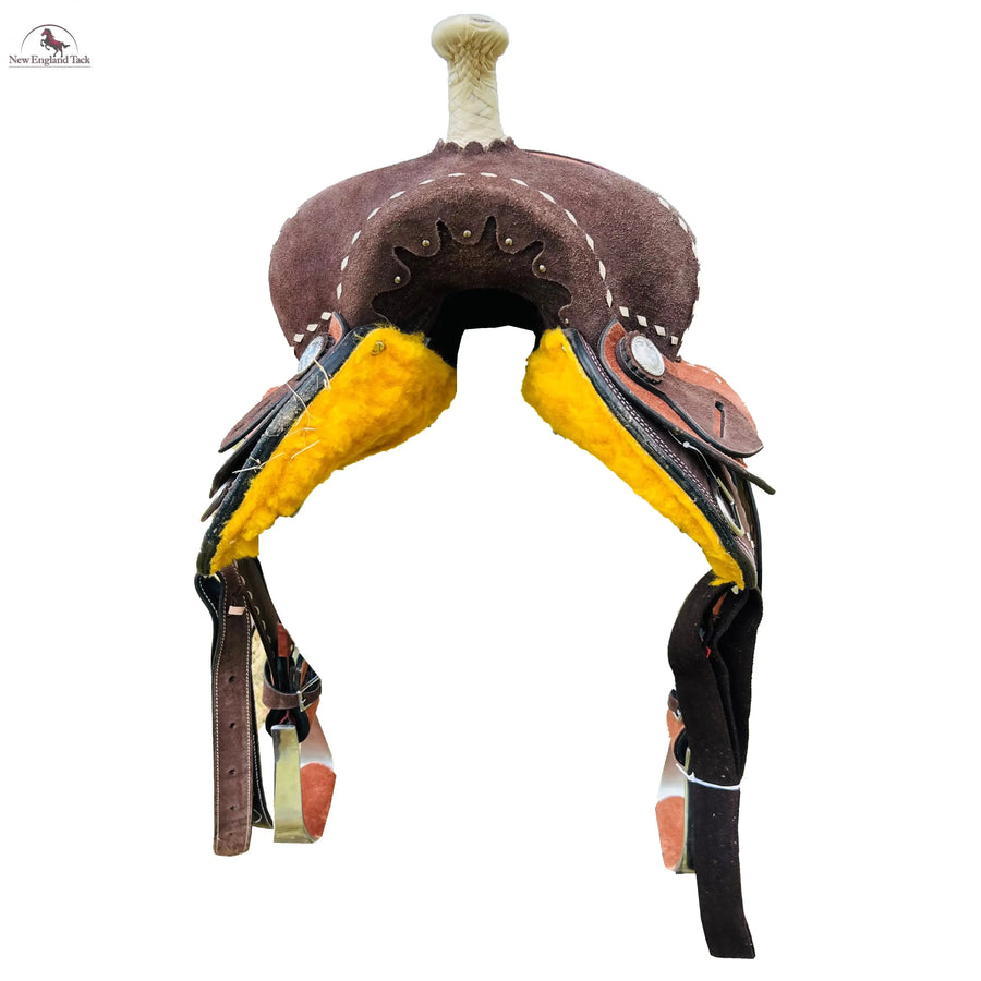 Resistance Kids-Youth Western Horse Barrel Saddle, Rawhide Cantle 12" 13" - NewEngland Tack
