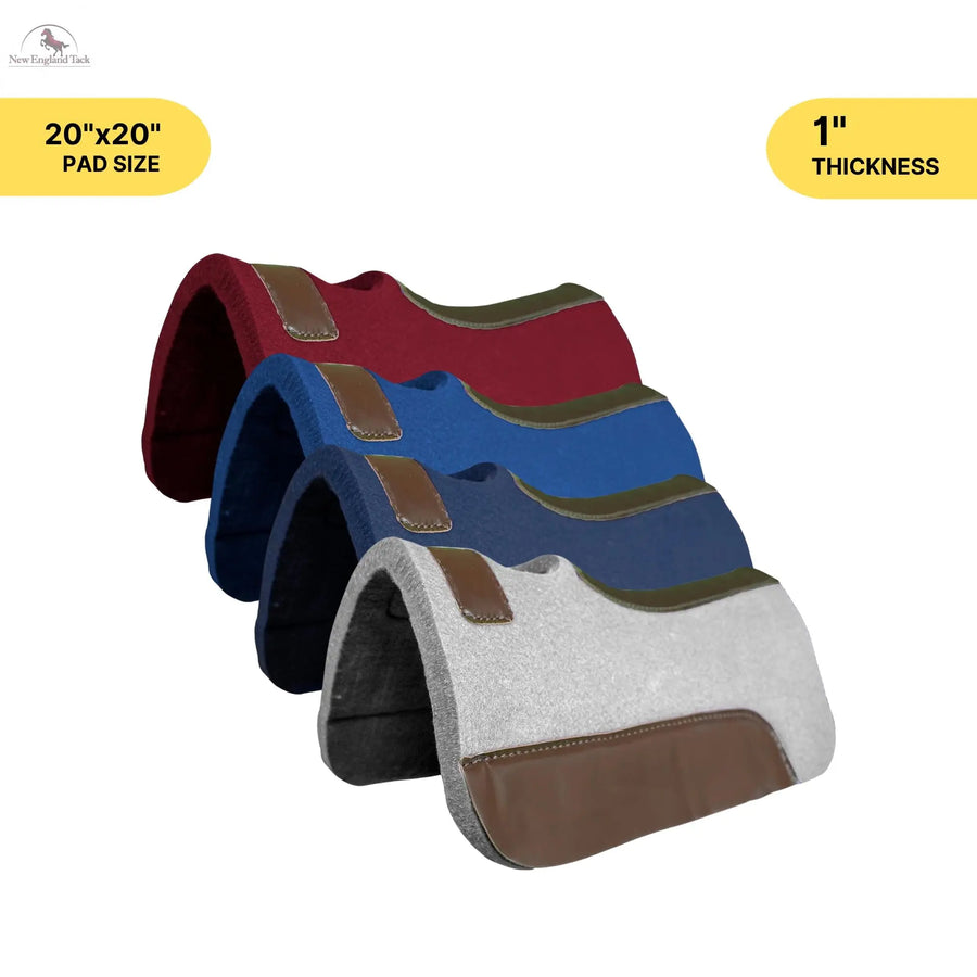 Resistance Mini 20 x 20 Felt Performance Saddle Pad with Wear Leathers 1" Thick NewEngland Tack