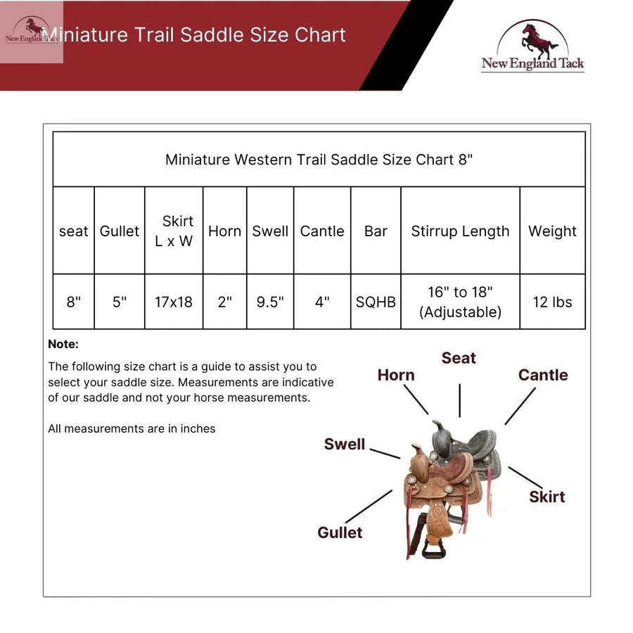 Resistance Miniature Silver Embellishment Western Trail Saddle New England