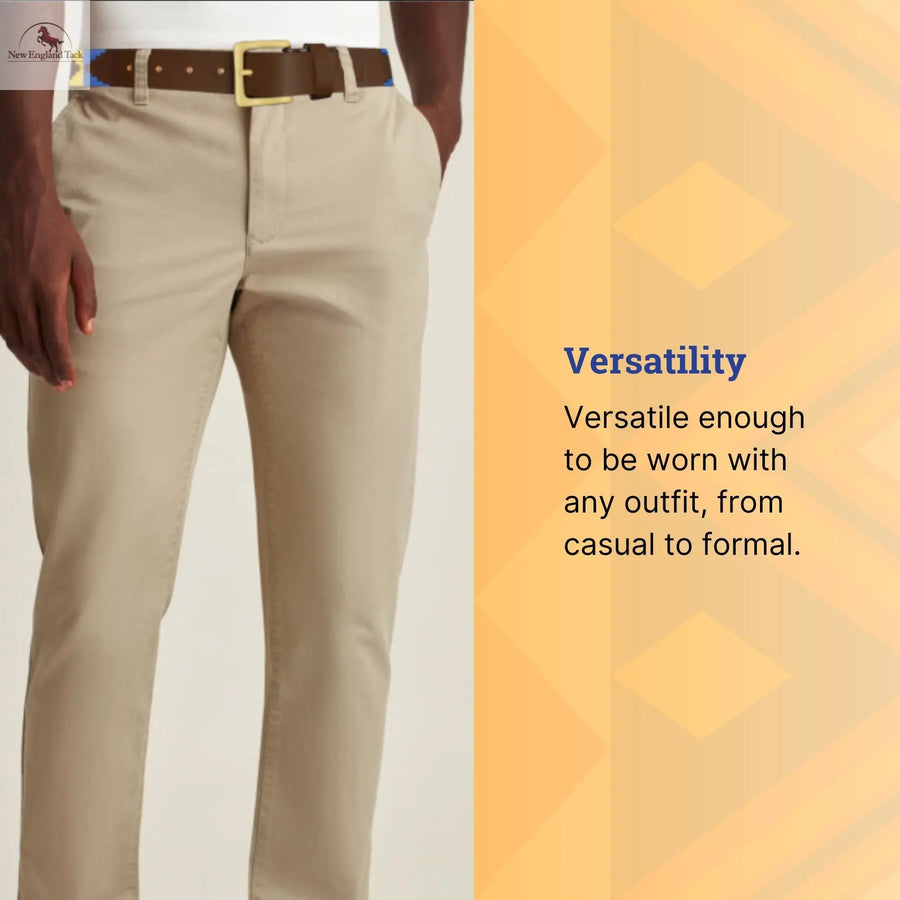 Resistance Polo Belt for Men | Hand Stitched Leather Belt With Colorful Embroidery | Gaucho Style Belt 1.5 Wide NewEngland Tack