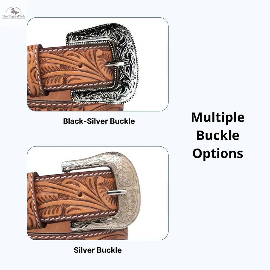 Resistance Premium Western Cowgirl Cowboy Floral Tooled  Argentinian Leather Belt NewEngland Tack