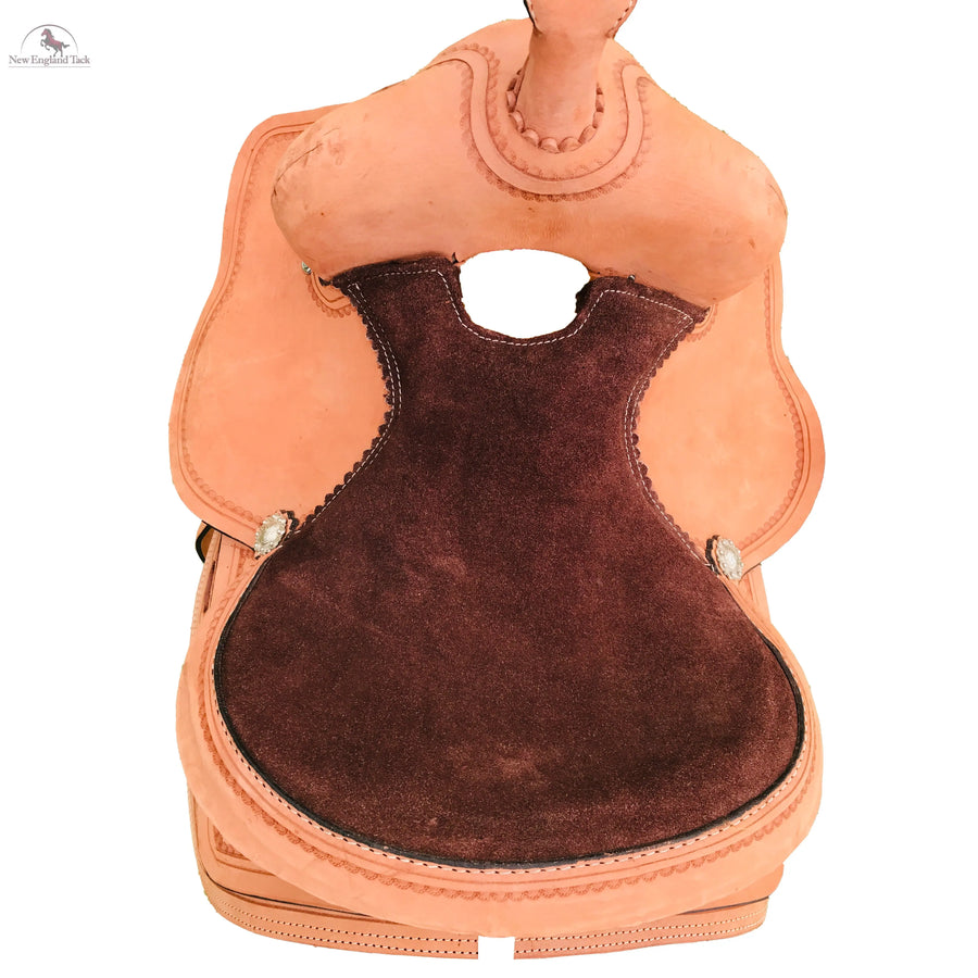 Resistance Western All Around Saddle  Double Skirt Border Serpentine tooled With Rough Out Finish NewEngland Tack