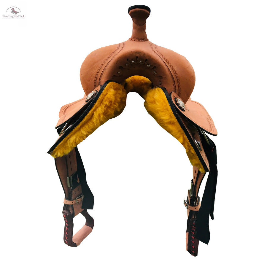 Resistance Western All Around Saddle  Double Skirt Border Serpentine tooled With Rough Out Finish NewEngland Tack