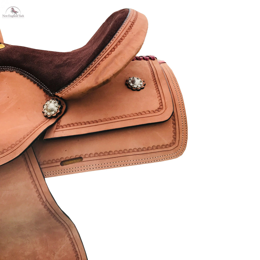 Resistance Western All Around Saddle  Double Skirt Border Serpentine tooled With Rough Out Finish NewEngland Tack