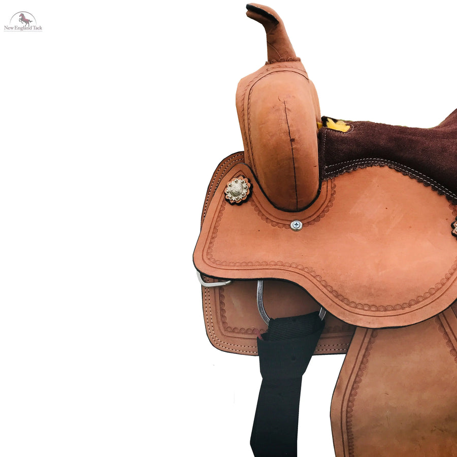 Resistance Western All Around Saddle  Double Skirt Border Serpentine tooled With Rough Out Finish NewEngland Tack