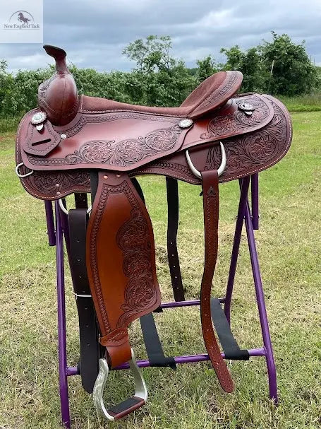 Resistance Western Horse Pleasure Saddle - Genuine Leather 15" 16" 17" 18" With Free Tack set NewEngland Tack