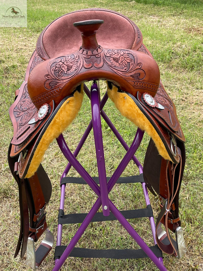 Resistance Western Horse Pleasure Saddle - Genuine Leather 15" 16" 17" 18" With Free Tack set NewEngland Tack