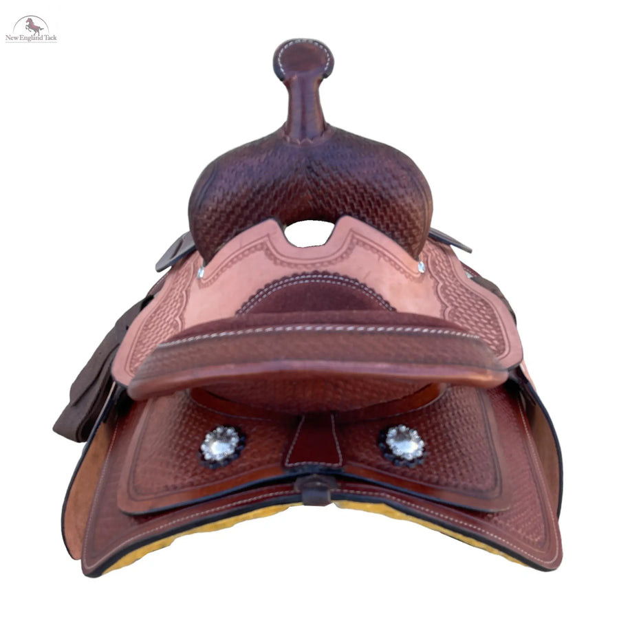 Resistance Western Miniatures 8 Inch Half Seat Barrel Saddle With Basket Weave Tool NewEngland Tack