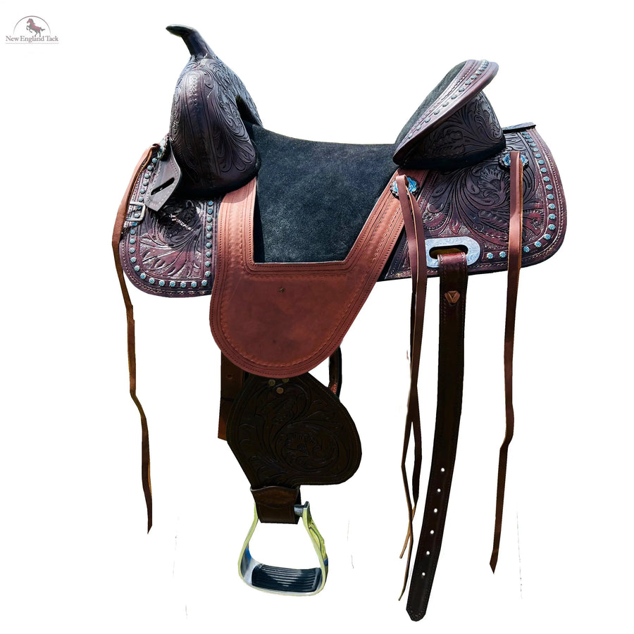 Resistance Western Pleasure Treeless Horse Saddle With Beads On The Skirt NewEngland Tack