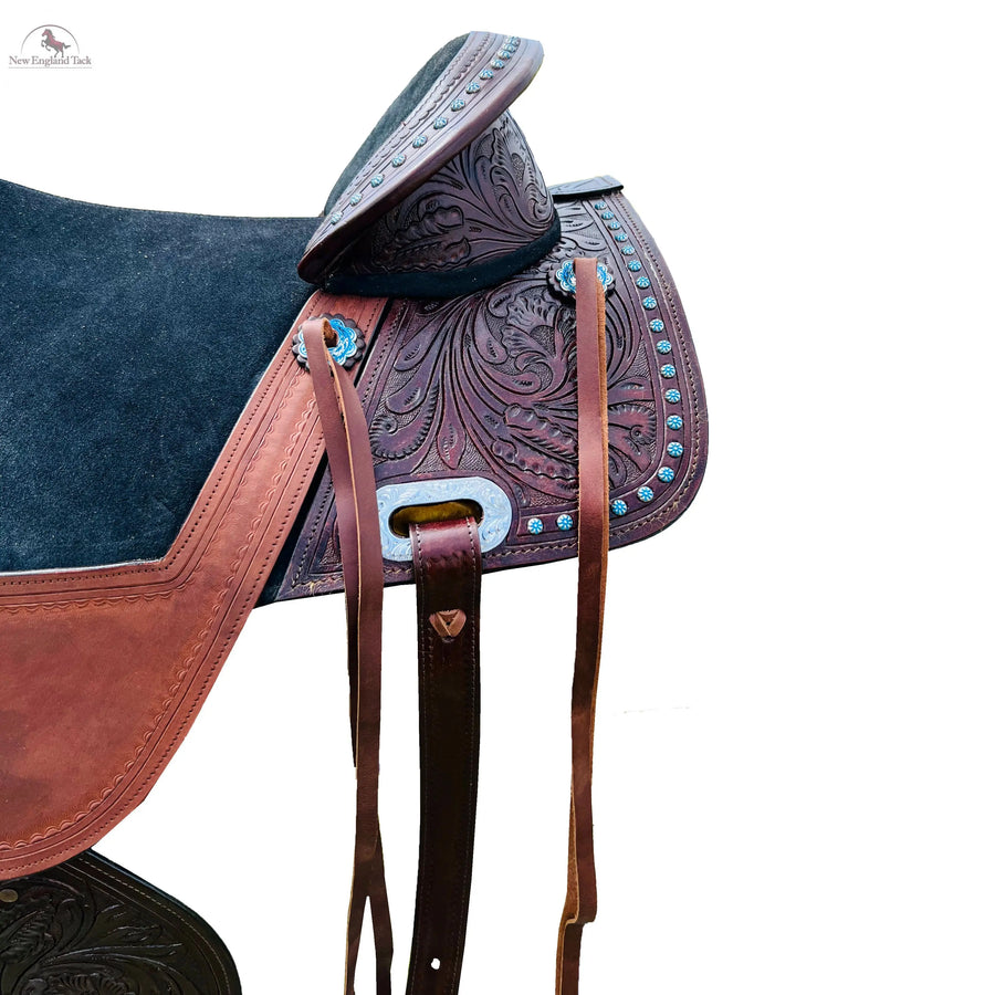 Resistance Western Pleasure Treeless Horse Saddle With Beads On The Skirt NewEngland Tack