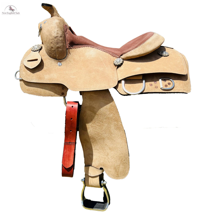 Resistance Western Rough Out Trainer Saddle With Suede Seat NewEngland Tack