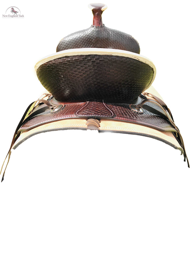 Resistance Western Roughout All Around Saddle With Basket Weave Tooling NewEngland Tack