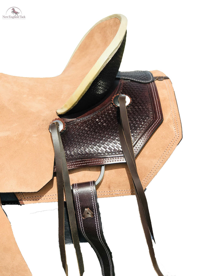 Resistance Western Roughout All Around Saddle With Basket Weave Tooling NewEngland Tack