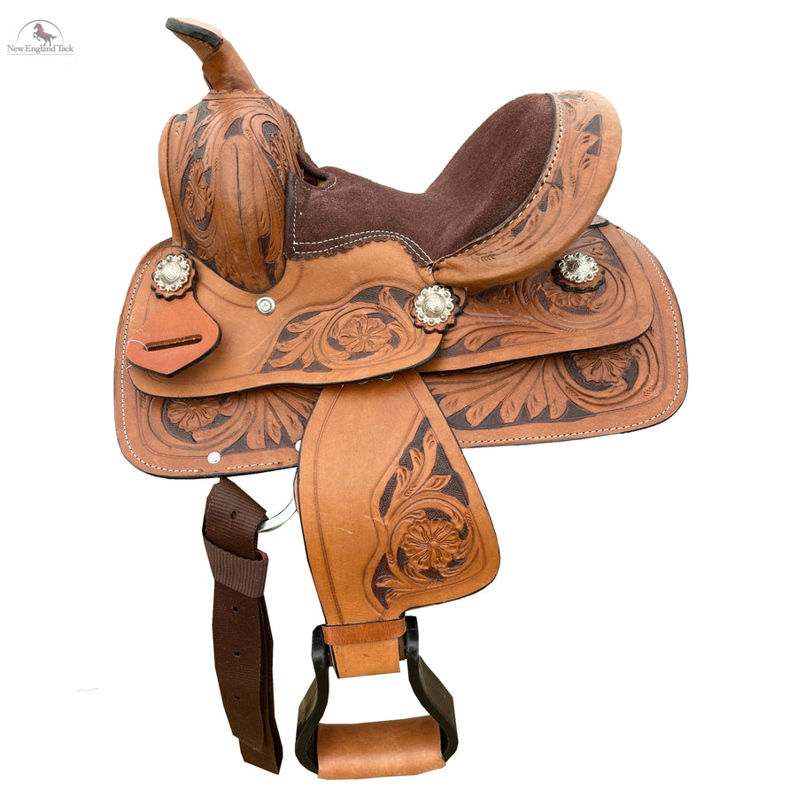 Resistance Youth Western Barrel Saddle Floral Tooled NewEngland Tack
