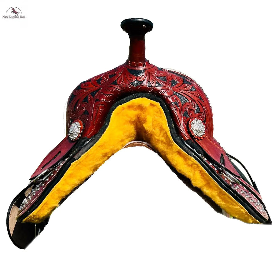 Youth/ Adults Western Pleasure Trail Treeless Leather Horse Saddle Rawhide Cantle NewEngland Tack