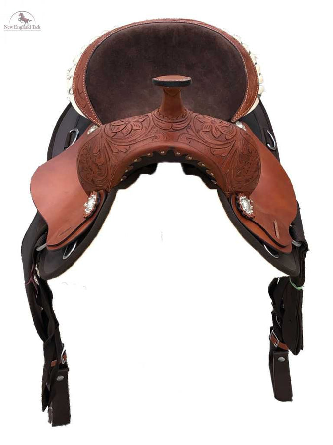 Suede Seat Pleasure Trail Western Saddle | Affordable Lightweight Saddle | Comfortable Suede Seat Western Saddle | Available Seat Sizes 14” 15” 16” 17” NewEngland Tack