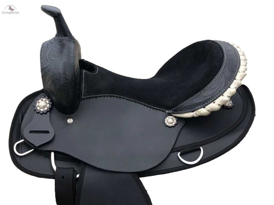 Suede Seat Pleasure Trail Western Saddle | Affordable Lightweight Saddle | Comfortable Suede Seat Western Saddle | Available Seat Sizes 14” 15” 16” 17” NewEngland Tack