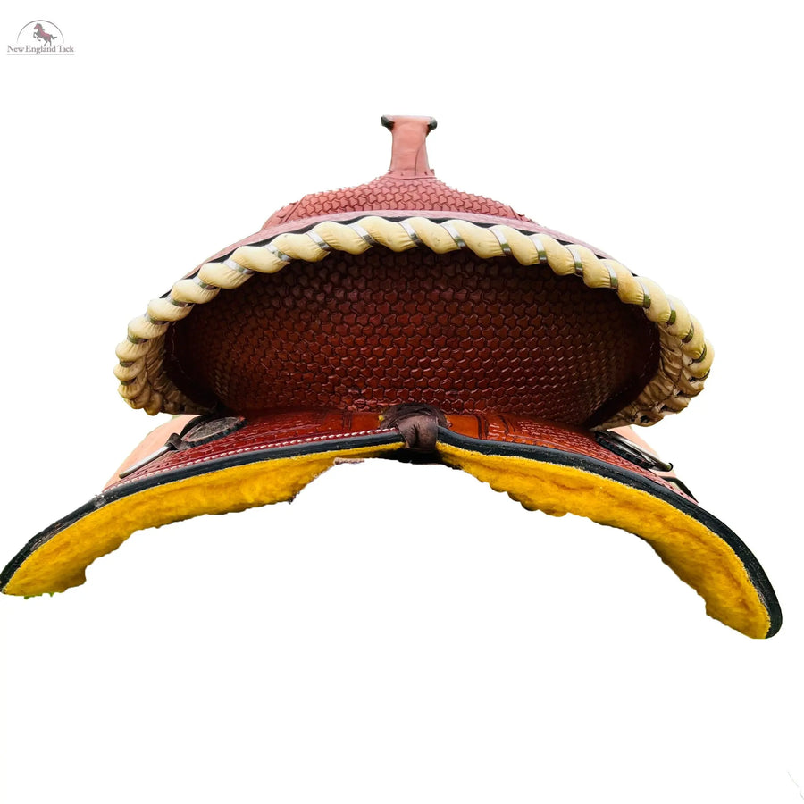 Western Barrel Horse Saddle Basket Weave Tooled NewEngland Tack
