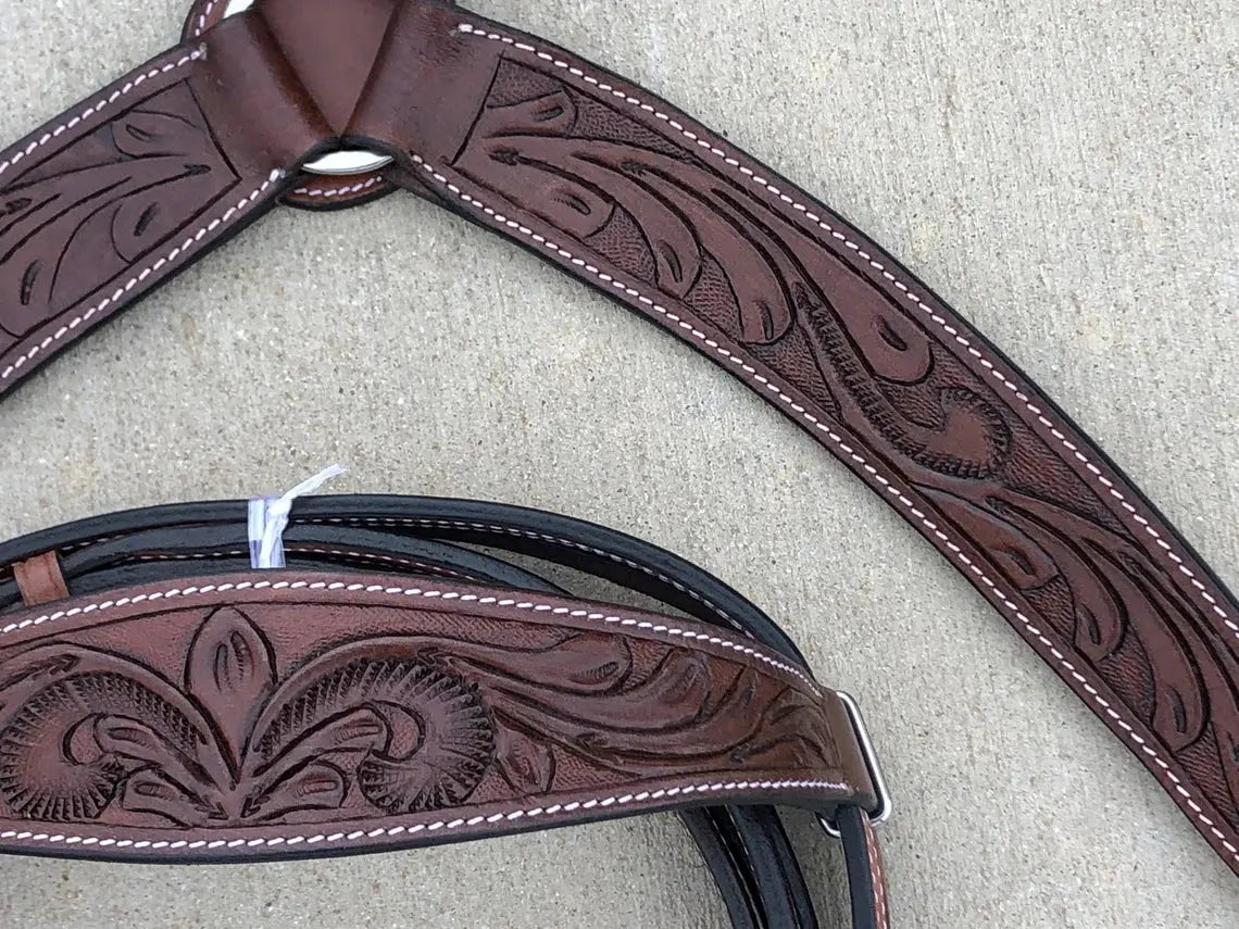 Western Horse Pleasure Saddle - Genuine Leather 15